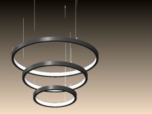CR1200X75mm 3 Ring Led Pendant Light 5800lm Circle Pendant Lamp