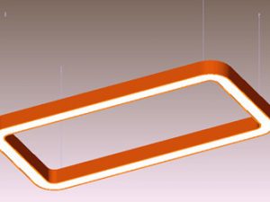 Industrial Rectangle Linear Light Aluminum LED Linear Pendant Light